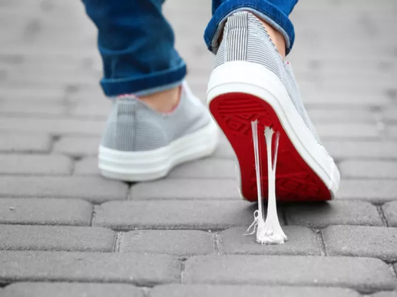 How to remove gum from under your shoes?