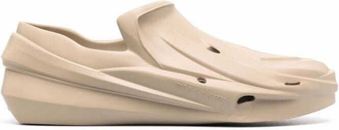 1017 ALYX 9SM Mono embossed-logo slippers Neutrals