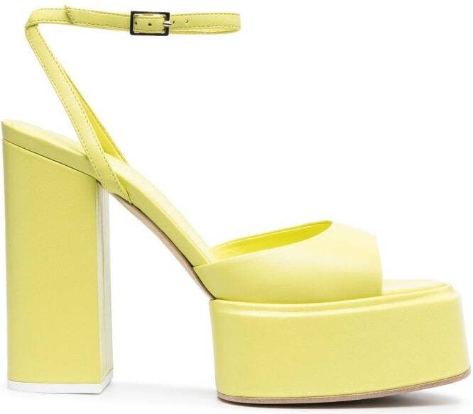 3juin Beth 130mm platform sandals Green