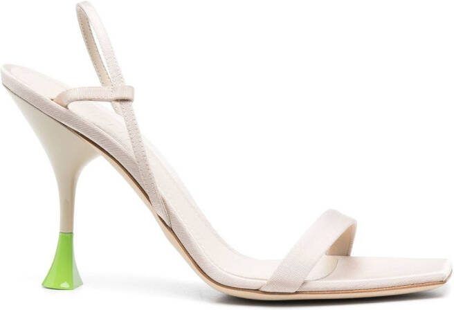 3juin sculpted-heel leather sandals Neutrals