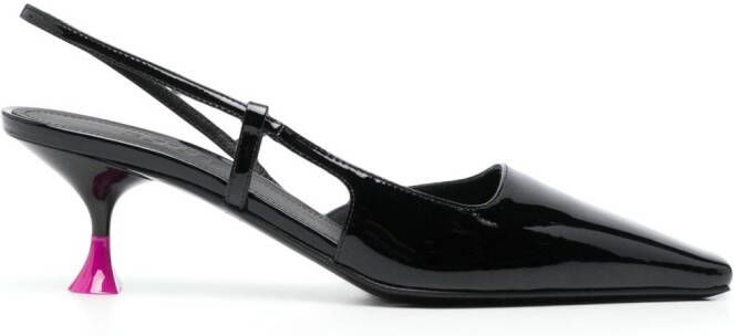 3juin sculpted-heel slingback pumps Black