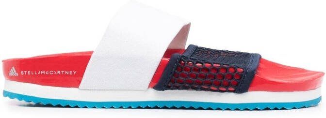 Adidas by Stella McCartney mesh-panel slides Blue