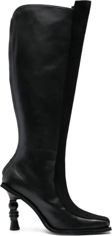 Ahluwalia Chikari 110mm zebra-print boots Black