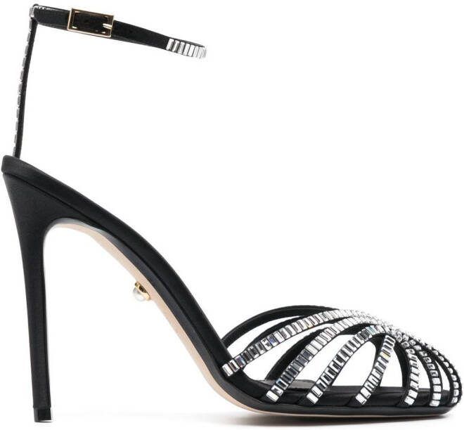 Alevì 120mm Penelope crystal-embellished sandals Black