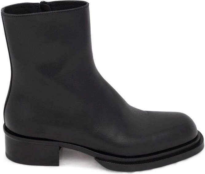 Alexander McQueen Cuban Stack leather boots Black - Picture 2