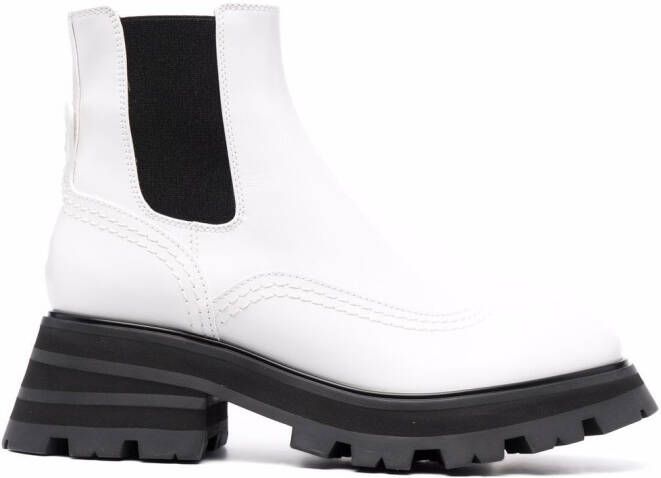 Alexander McQueen Wander ridged-sole leather boots White