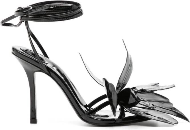 Alexander Wang Leonie 105mm floral-appliqué sandals Black