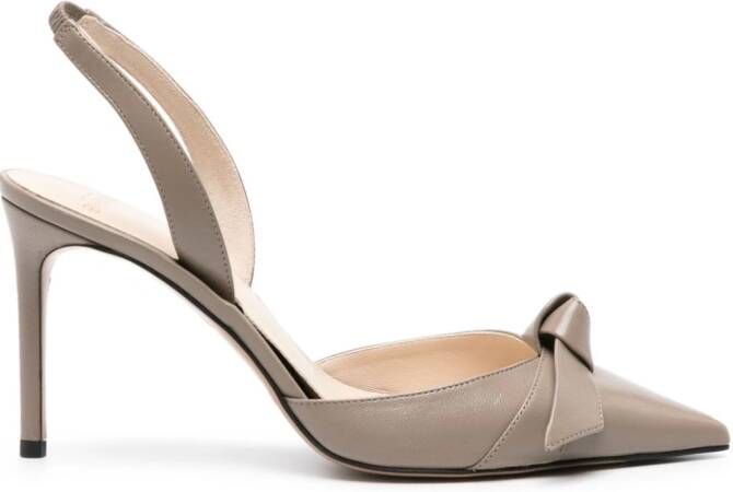 Alexandre Birman Clarita 90mm leather slingback pumps Grey