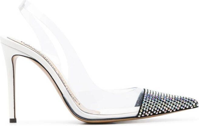 Alexandre Vauthier Amber Ghost 100mm crystal-embellished stiletto pumps White