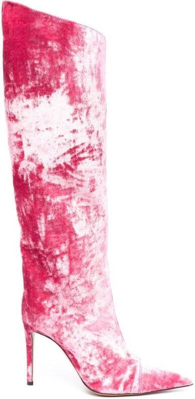 Alexandre Vauthier stiletto-heel velvet boots Pink