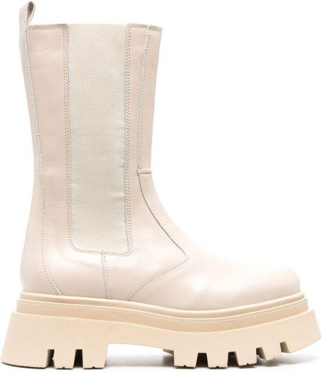 ALOHAS chunky 55mm leather boots Neutrals