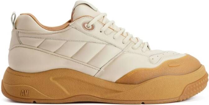 AMI Paris Ami 1509 panelled sneakers Neutrals