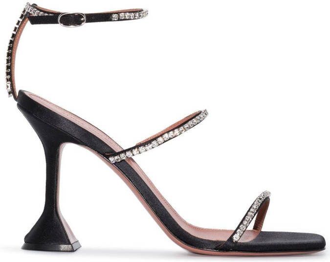 Amina Muaddi Gilda 95mm rhinestone-embellished sandals Black