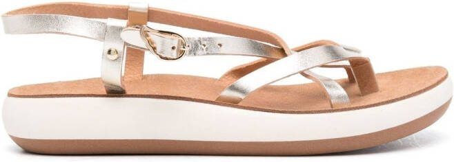 Ancient Greek Sandals crossover-strap leather sandals Gold