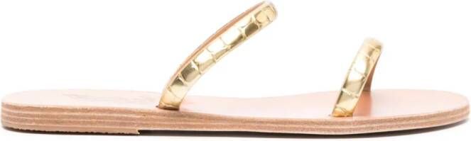 Ancient Greek Sandals Echidna flat leather sandals Gold