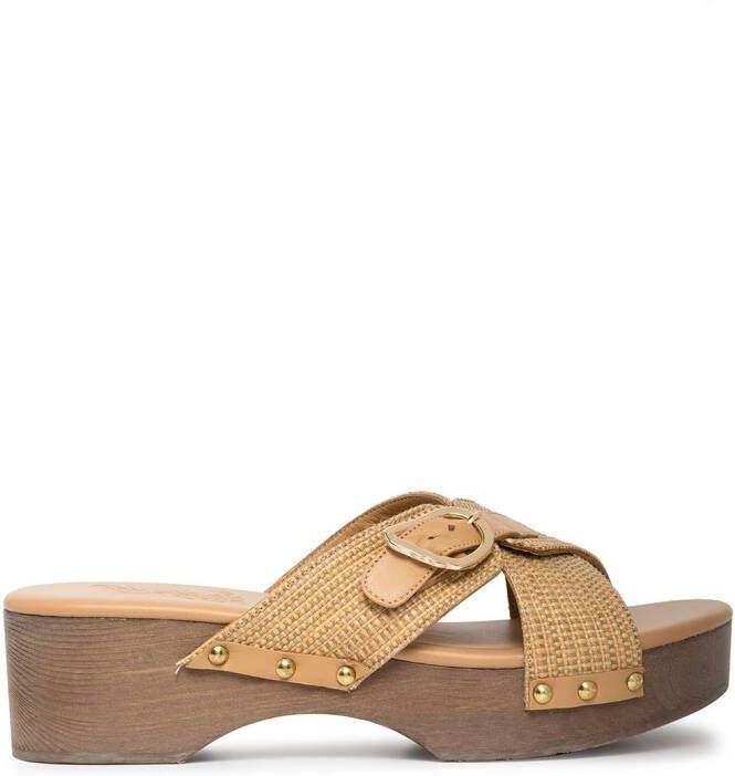 Ancient Greek Sandals Marilisa crosstrap clog sandals Brown