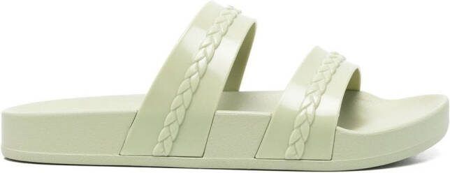 Ancient Greek Sandals Meli double-strap slides Green