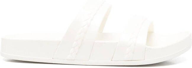 Ancient Greek Sandals Meli double-strap slides White