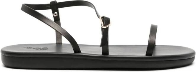 Ancient Greek Sandals Niove flat leather sandals Black