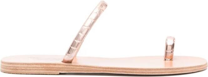 Ancient Greek Sandals Ophion flat leather sandals Pink