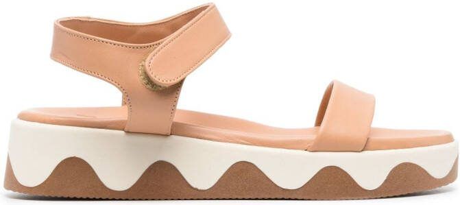 Ancient Greek Sandals Salamina wave-detail sandals Neutrals