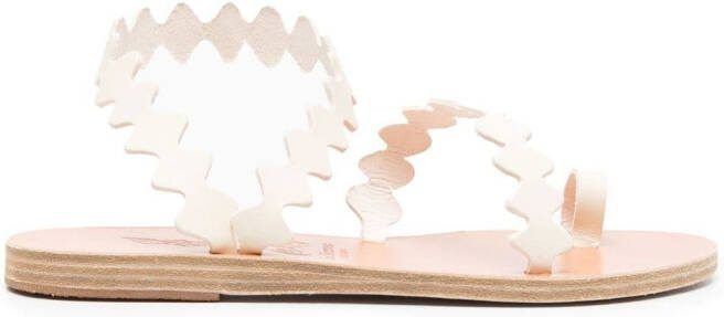 Ancient Greek Sandals scallop-hem flat sandals White