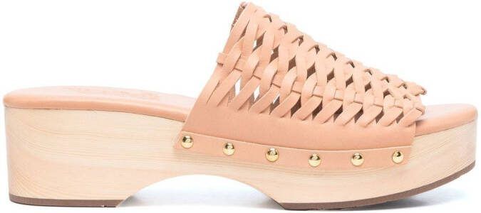 Ancient Greek Sandals woven leather clogs Neutrals