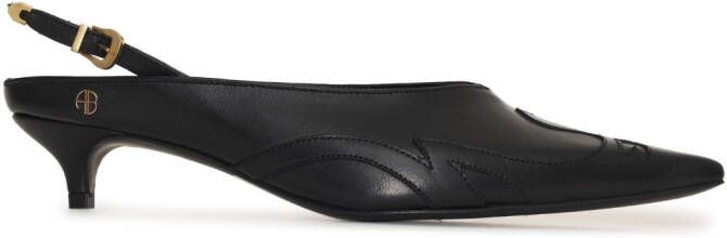 ANINE BING Rae 38mm leather slingback pumps Black - Picture 6