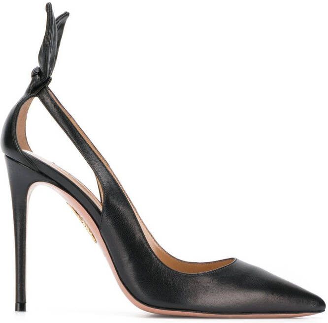 Aquazzura 105mm bow tie pumps Black