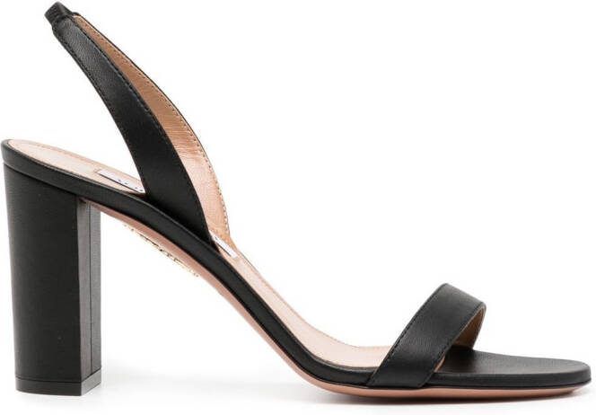 Aquazzura 95mm open-toe leather sandals Black