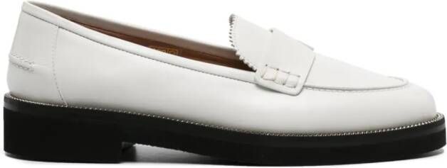 Aquazzura Aqua chain-detailed leather loafers White