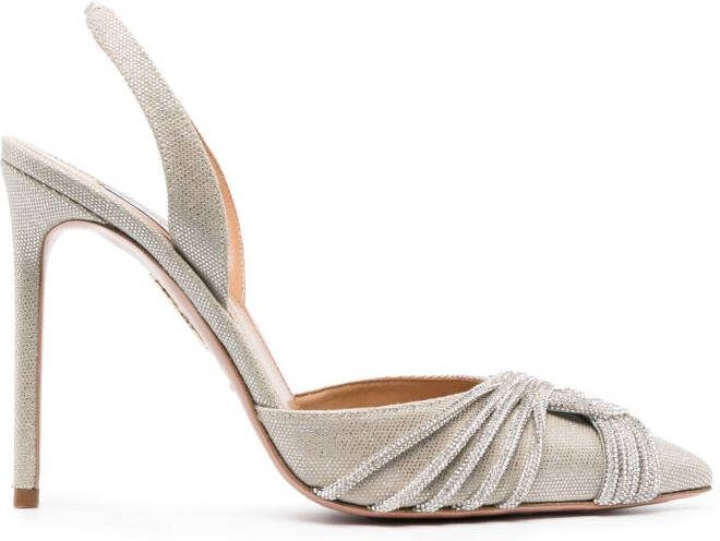 Aquazzura Aqua Gatsby 105mm leather pumps Silver