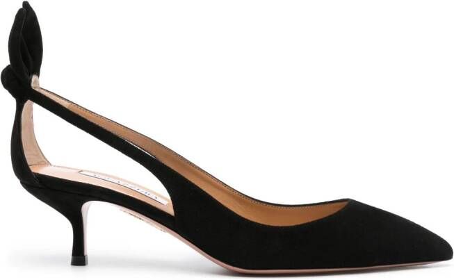 Aquazzura 50mm Bow Tie suede pumps Black