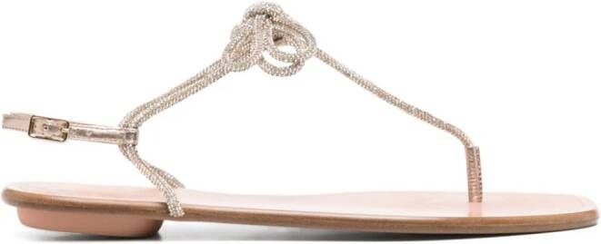 Aquazzura Capri Nights leather sandals Gold