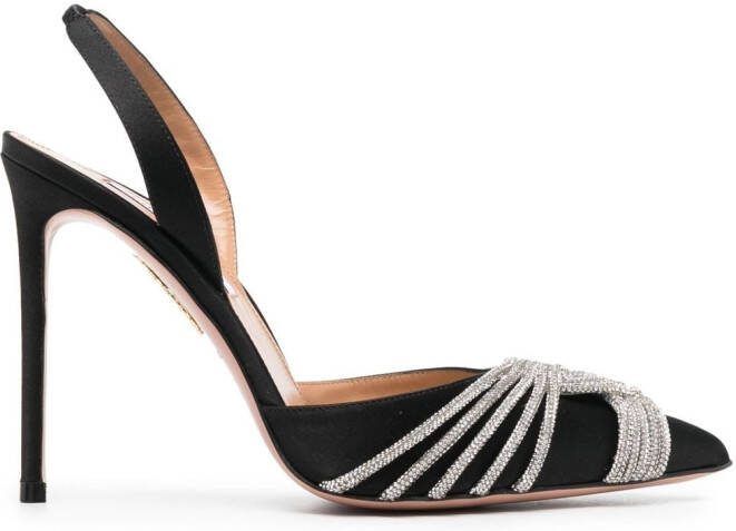 Aquazzura crystal-embellished 115mm heeled pumps Black