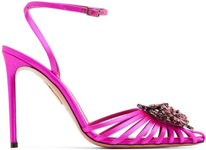 Aquazzura Margarita 105mm crystal-embellished pumps Pink