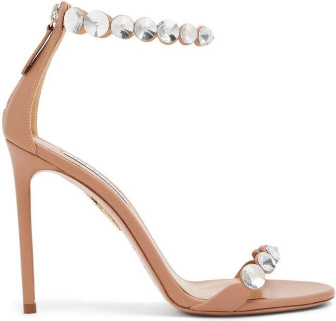 Aquazzura Maxi-Tequila 105mm leather sandals Neutrals