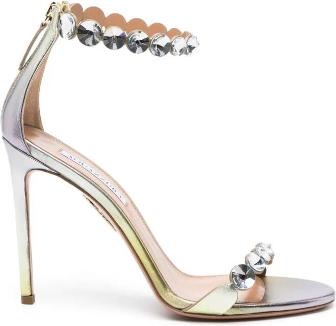 Aquazzura Maxi-Tequila 105mm leather sandals Yellow