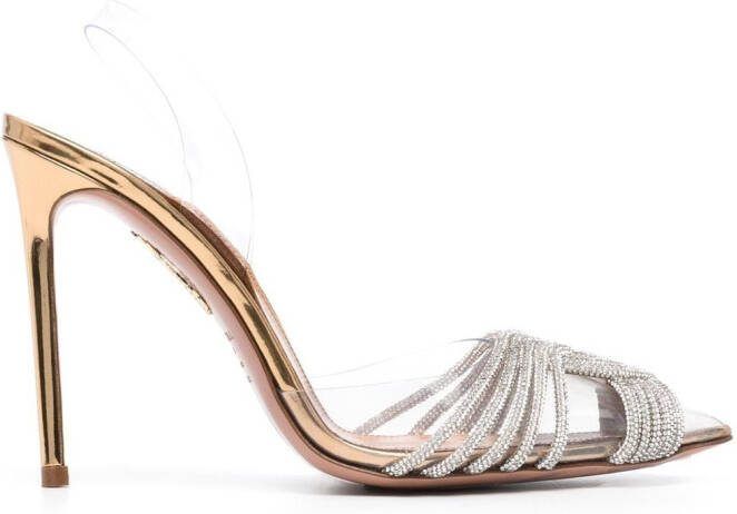 Aquazzura Gatsby 105mm slingback pumps Gold