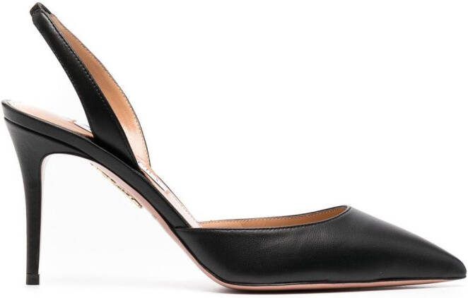 Aquazzura 90mm pointed-toe slingback pumps Black
