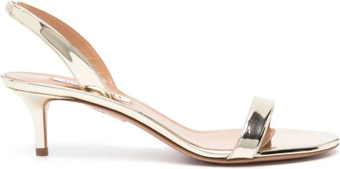 Aquazzura So Nude 60mm leather sandals Gold