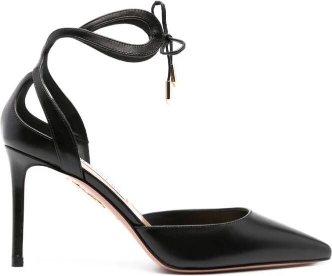 Aquazzura 105mm Tessa leather pumps Black