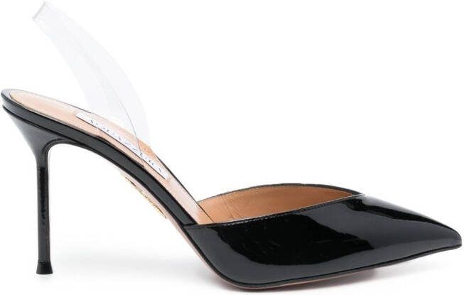 Aquazzura V Plexi 90mm slingback pumps Black