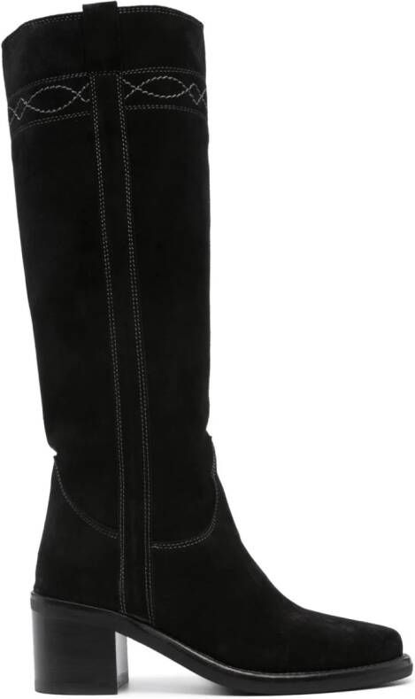 Ash Pam 65mm suede boots Black