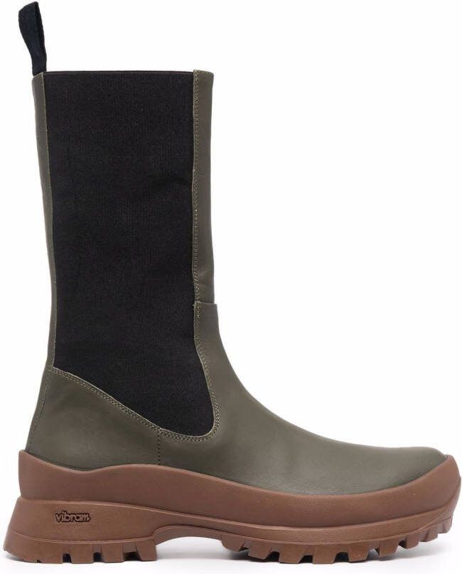 ATP Atelier knee-length leather boots Green