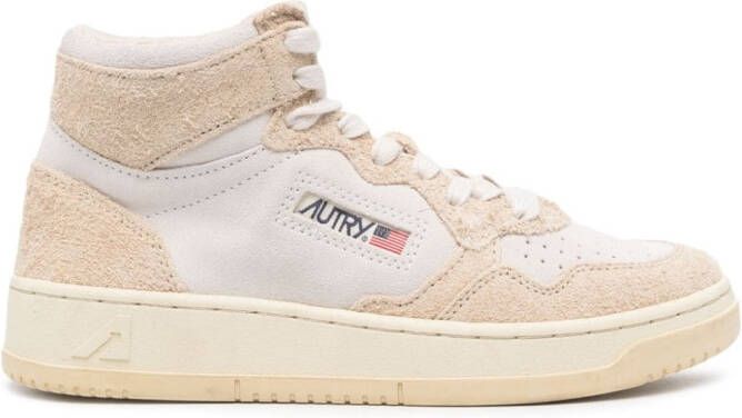 Autry panelled leather high-top sneakers White