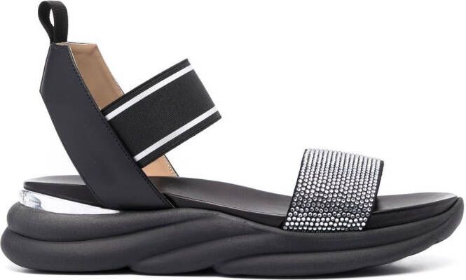 Baldinini embellished strap sandals Black