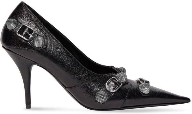 Balenciaga Cagole 90mm cracked pumps Black