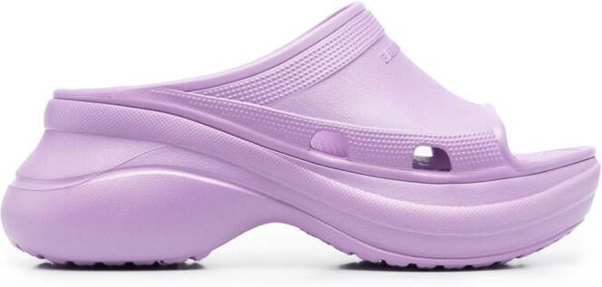 Balenciaga x Crocs Pool Crocs platform sandals Purple