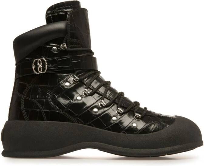 Bally Clyff crocodile-embossed boots Black